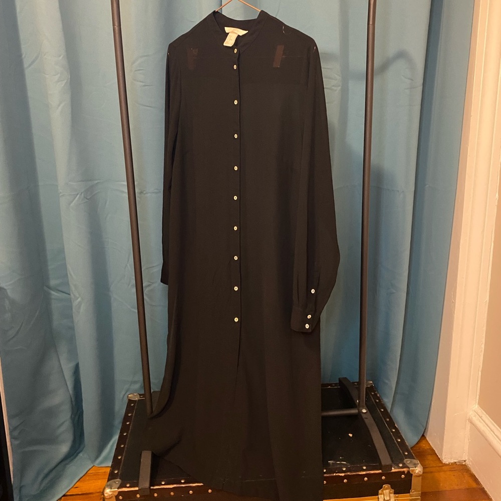Sheer maxi black button top